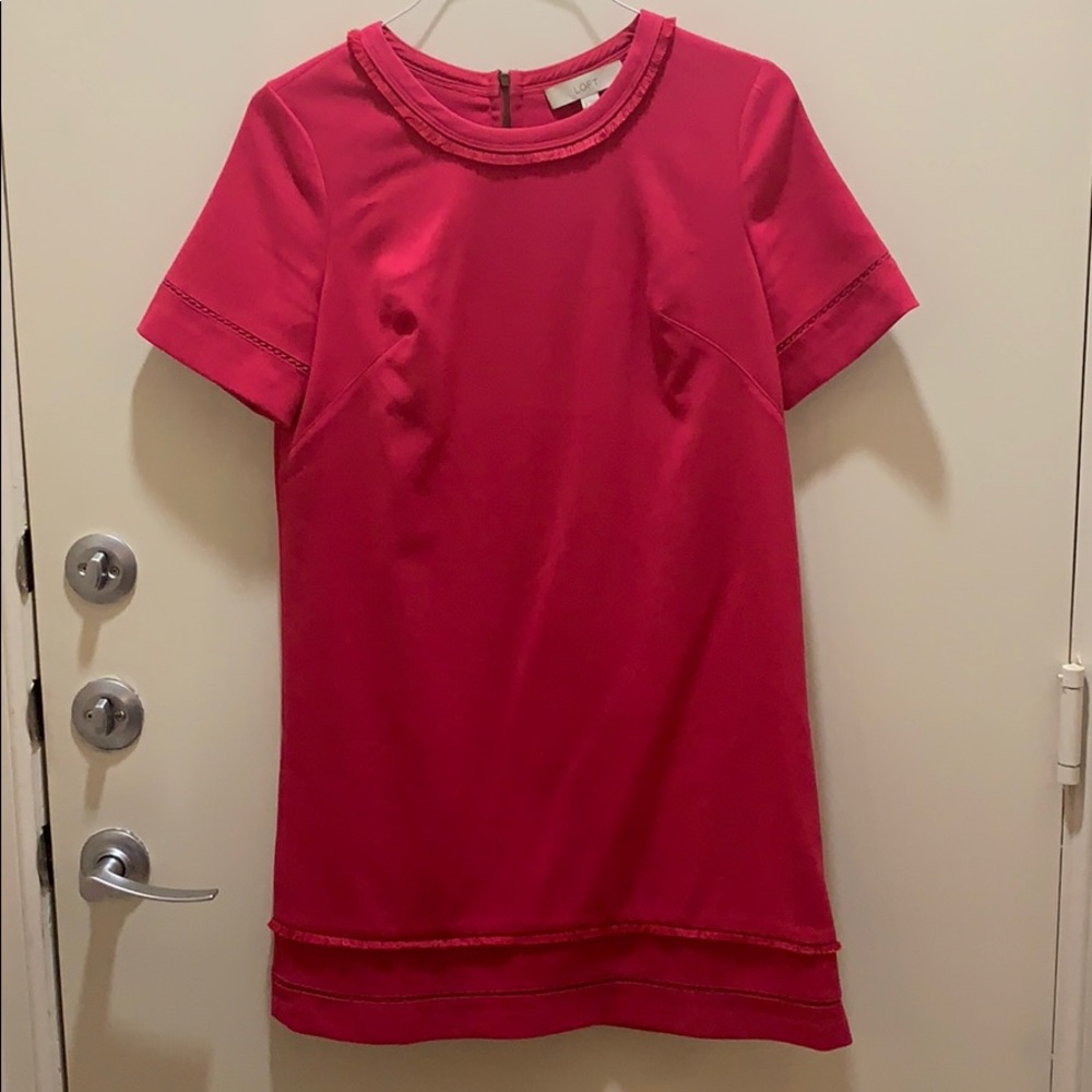 Pink summer shift dress with sleeves